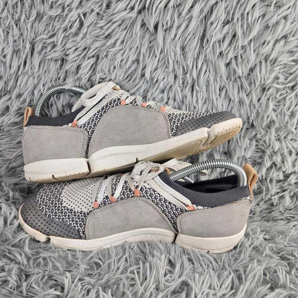 Clarks Tri Spark Trigenic Sneakers‎ Womens 9 Grey Knit Suede 261310954065